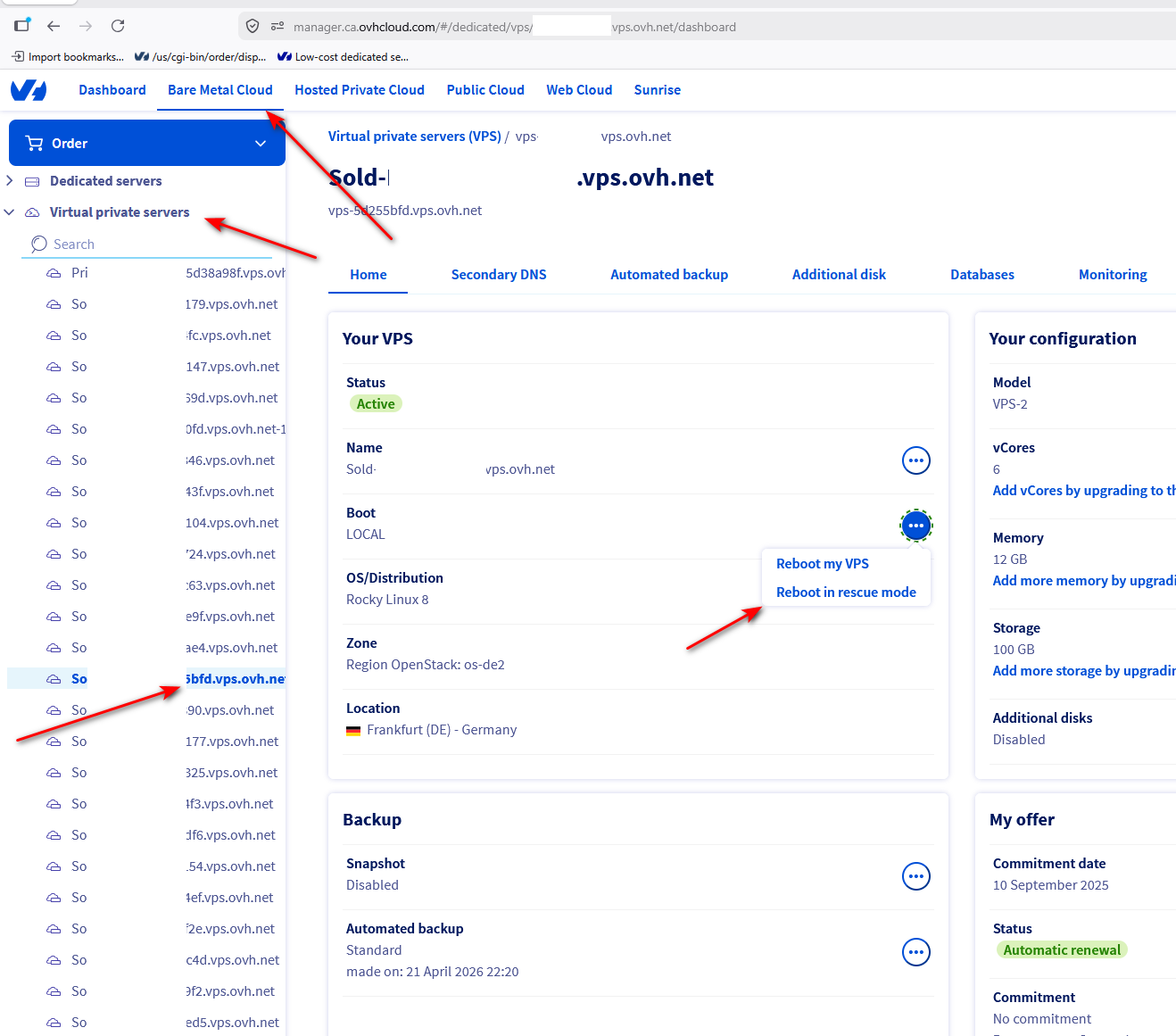 OVH VPS Rescue Mode